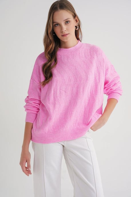 Rippstrick-Pullover mit Haarzopfmuster - Image 3