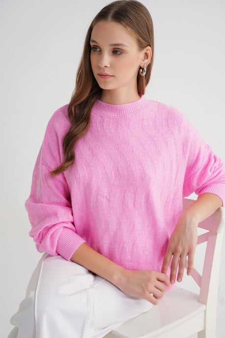 Rippstrick-Pullover mit Haarzopfmuster - Image 4