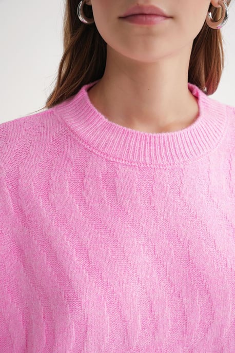 Rippstrick-Pullover mit Haarzopfmuster - Image 6