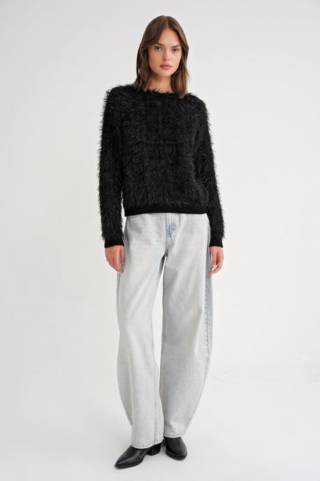 Weicher Plüschstruktur-Strickpullover - Image 2
