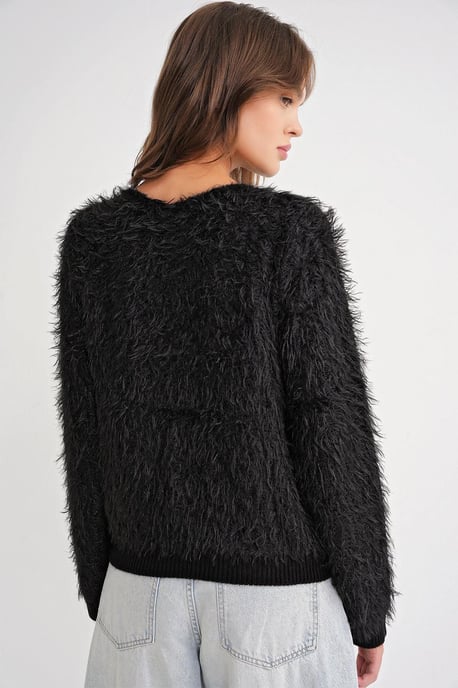 Weicher Plüschstruktur-Strickpullover - Image 6