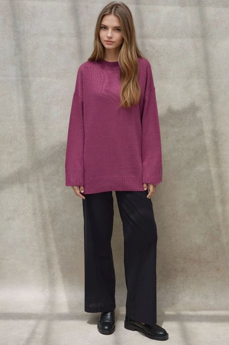 Dicker Strickpullover mit Rundhalsausschnitt - Image 4