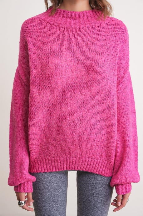 Lässiger Fit Rundhalsausschnitt Dick gestrickter Pullover - Image 4