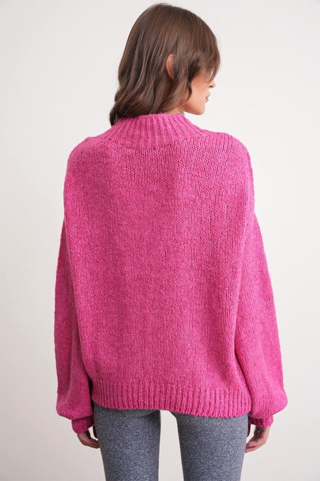 Lässiger Fit Rundhalsausschnitt Dick gestrickter Pullover - Image 6
