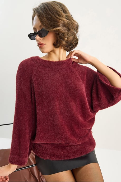 Strickpullover mit strukturiertem Muster und Rundhalsausschnitt - Image 1