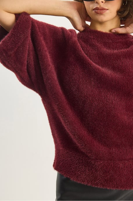 Strickpullover mit strukturiertem Muster und Rundhalsausschnitt - Image 5