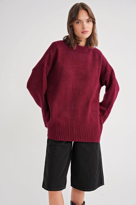 Oversized Rippstrickpullover mit Rundhalsausschnitt - Image 2