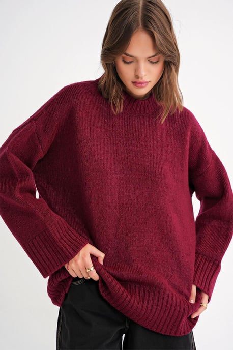 Oversized Rippstrickpullover mit Rundhalsausschnitt - Image 4