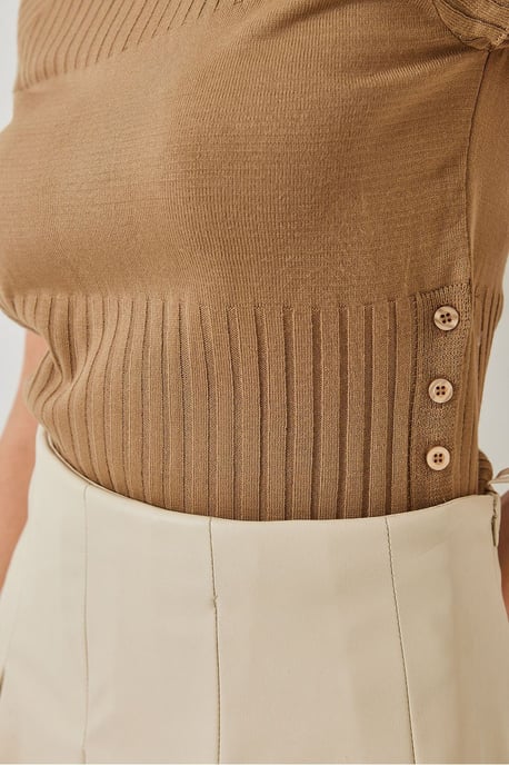 Strickpullover mit strukturiertem Muster und Knopfleiste - Image 2