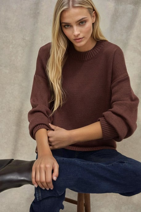 Dicker Strickpullover mit Rundhalsausschnitt - Image 1