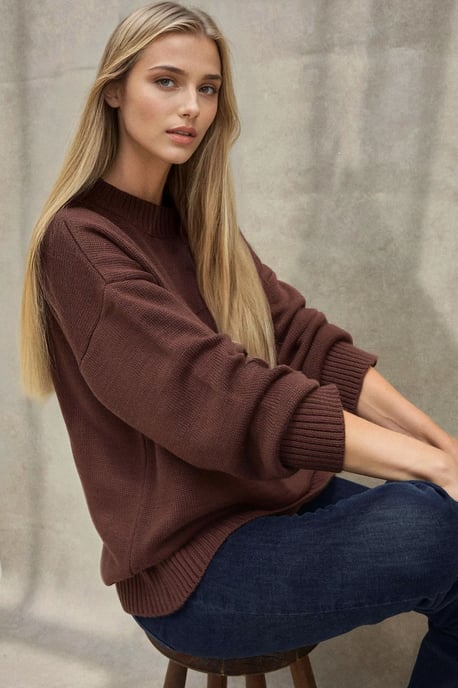 Dicker Strickpullover mit Rundhalsausschnitt - Image 2