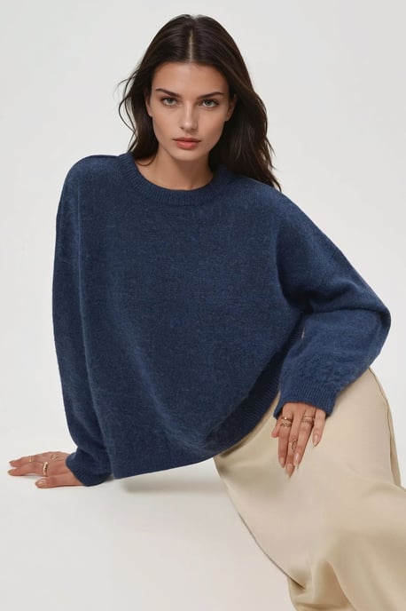 Geflochtener, detailliert strukturierter Rundhals-Pullover - Image 1