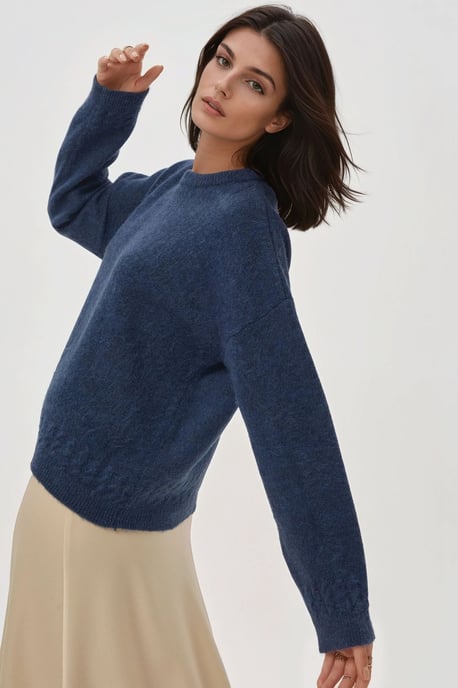 Geflochtener, detailliert strukturierter Rundhals-Pullover - Image 4
