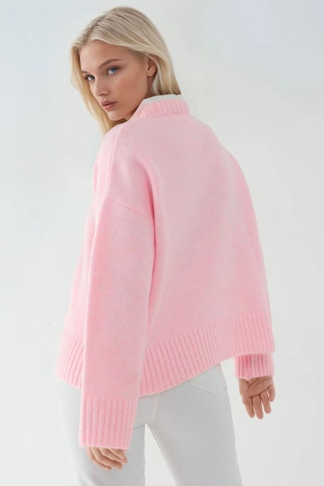 Hiccup Dicker Rundhalspullover, extra weiche Oberfläche - Rosé - Image 2