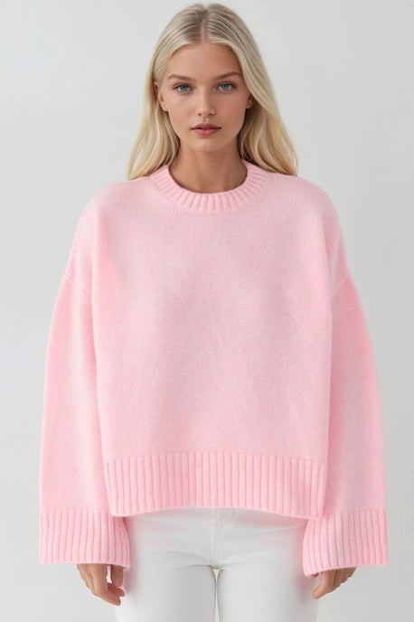 Hiccup Dicker Rundhalspullover, extra weiche Oberfläche - Rosé - Image 5