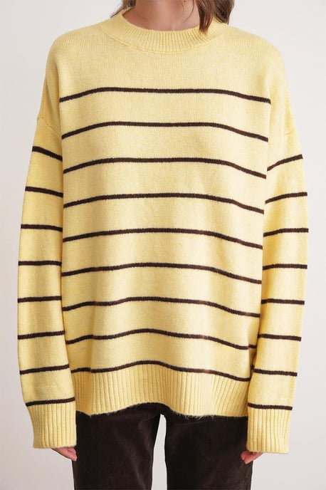 Gestreifter Rundhals Relaxed Strickpullover - Image 6