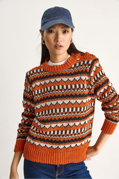 Ethnisch gemusterter Strickpullover - Image 2