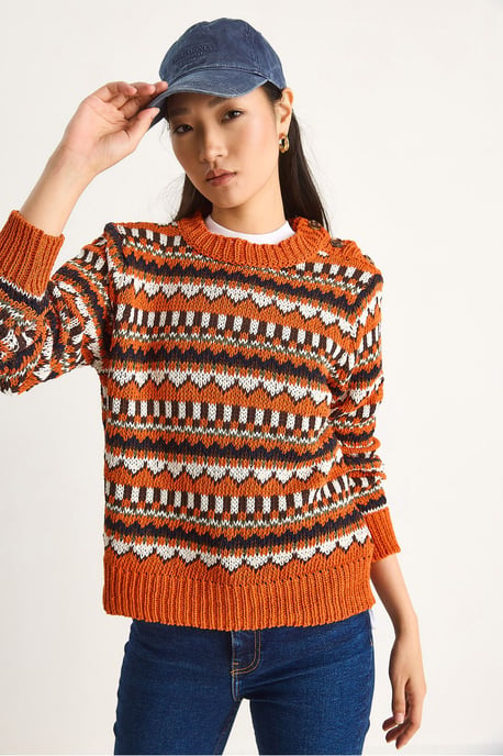 Ethnisch gemusterter Strickpullover - Image 3