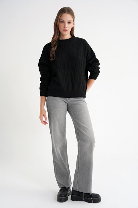 Rippstrickpullover mit Haarkreuzmuster - Image 2