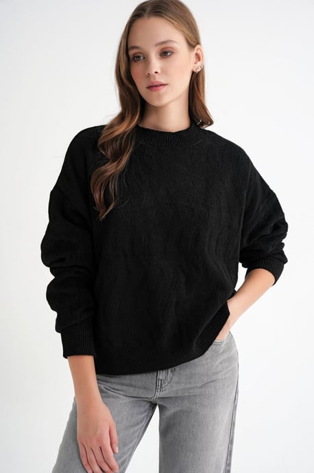 Rippstrickpullover mit Haarkreuzmuster - Image 3