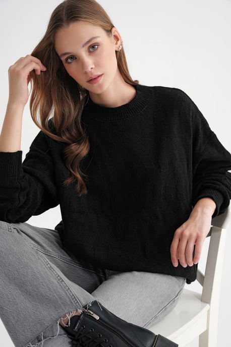 Rippstrickpullover mit Haarkreuzmuster - Image 4
