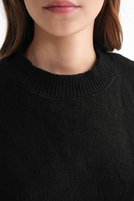 Rippstrickpullover mit Haarkreuzmuster - Image 6