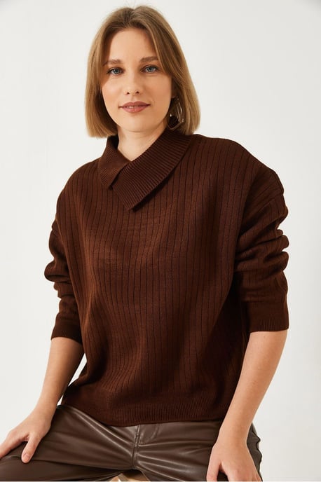 Gerippter Schalkragenpullover - Image 2