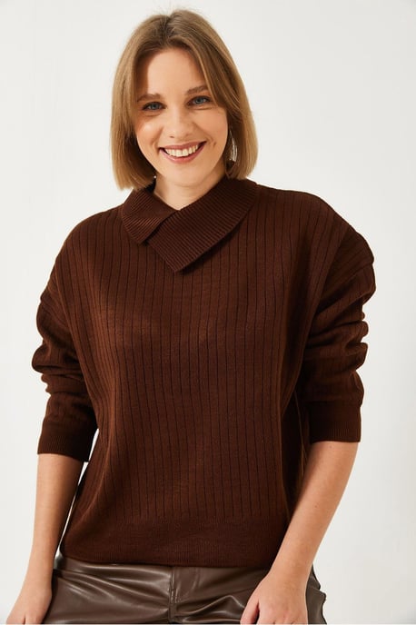Gerippter Schalkragenpullover - Image 4