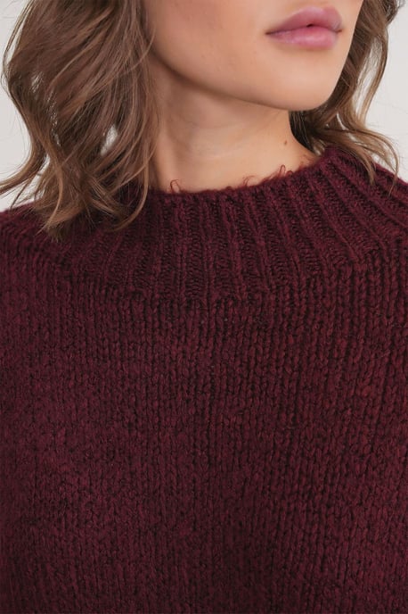 Lässiger Fit Rundhalsausschnitt Dickstrickpullover - Image 6