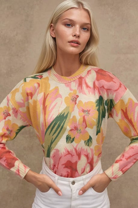 Jacquard-Strickpullover mit Rundhalsausschnitt - Image 5