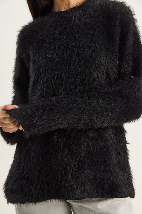 Bianco Lucci strukturierter Strickpullover - Schwarz - Image 6