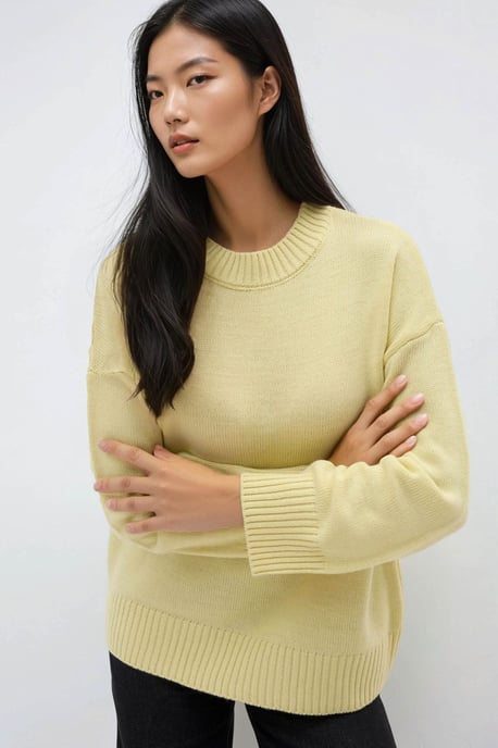 Rundhals Bequemer Pullover - Image 2