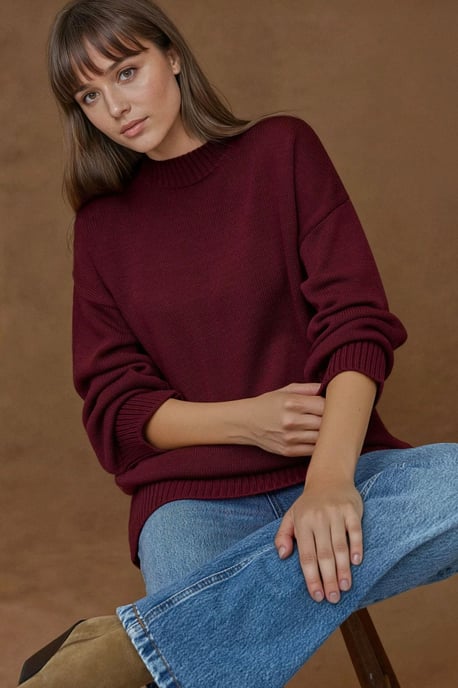 Dicker Strick Crewneck Langpullover - Image 2