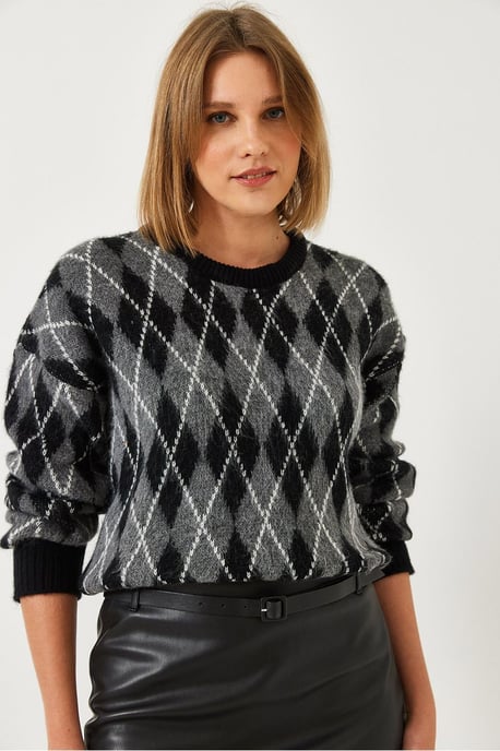Diamantmuster Pullover - Image 3