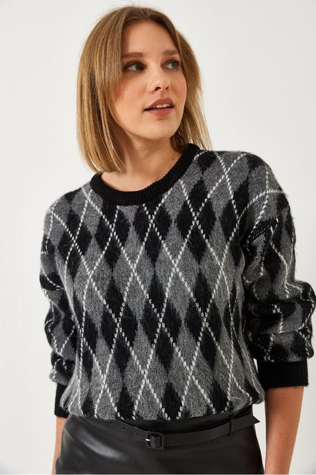 Diamantmuster Pullover - Image 4