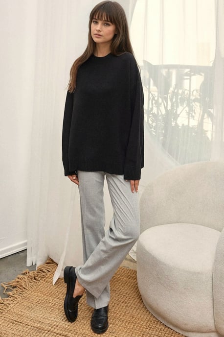 Gemütlicher Rundhalsausschnitt Strickpullover - Image 4