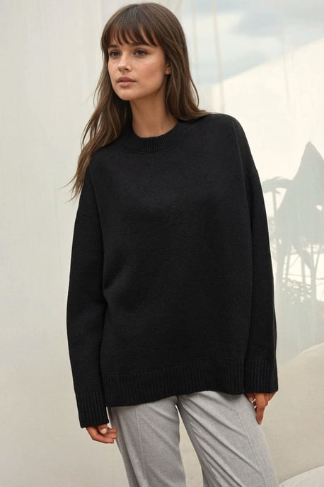 Gemütlicher Rundhalsausschnitt Strickpullover - Image 6