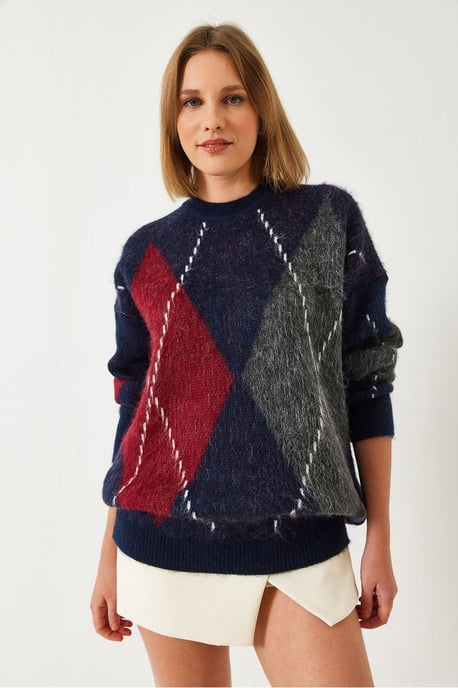 Übergroßer Pullover mit Diamantdruck - Image 4
