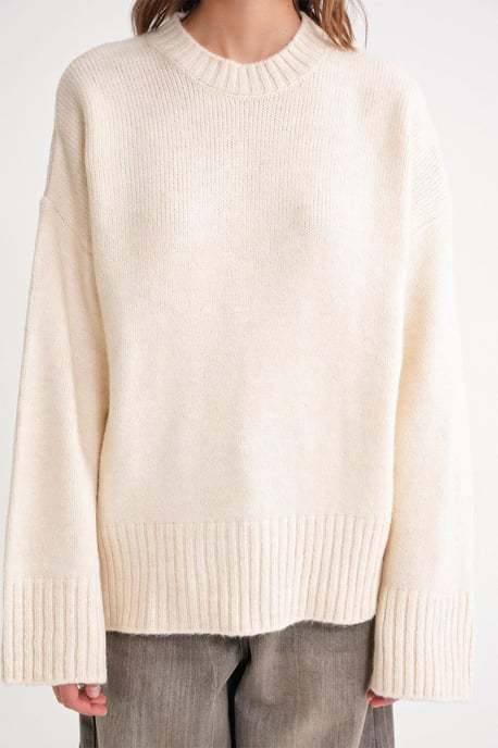Oversized Rippstrickpullover mit Rundhalsausschnitt - Image 4