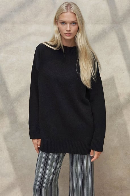 Dicker Strick-Pullover mit Rundhalsausschnitt - Image 1