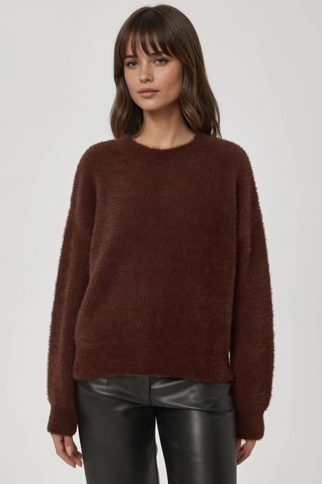 Bärtiger Rundhals-Ultra-Weichstrick-Pullover - Image 2