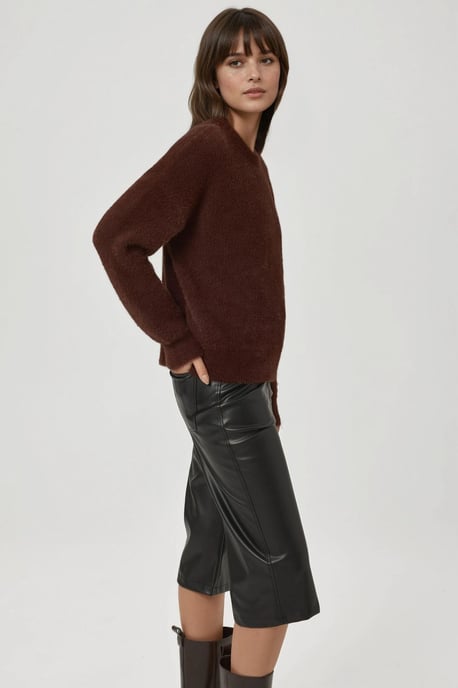 Bärtiger Rundhals-Ultra-Weichstrick-Pullover - Image 3