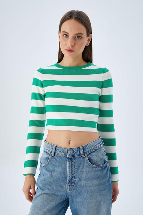 Gestreifter Strickpullover - Image 3