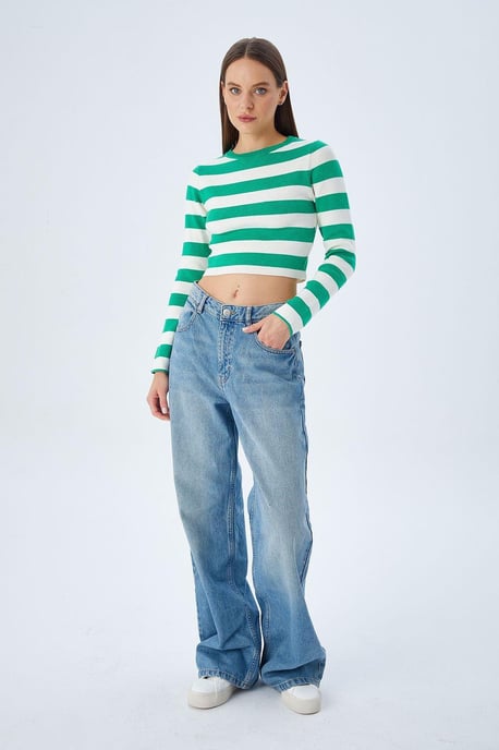 Gestreifter Strickpullover - Image 4