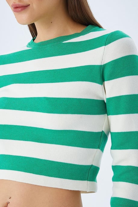 Gestreifter Strickpullover - Image 5