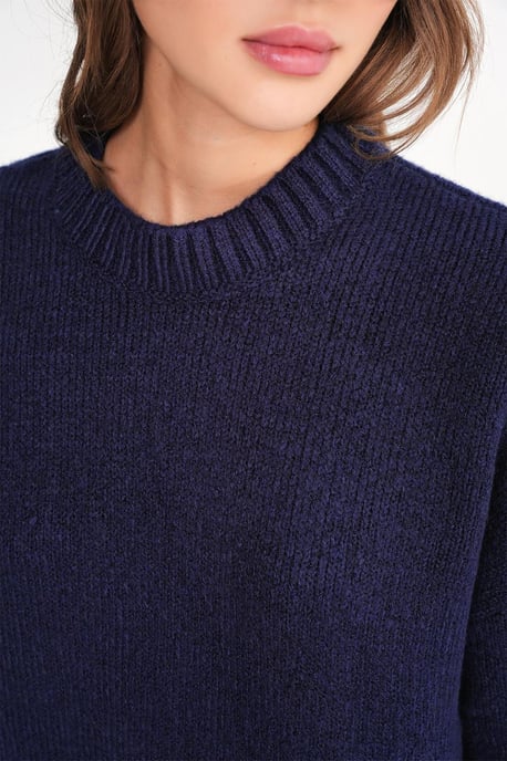 Übergroßer gerippter Strickpullover mit Rundhalsausschnitt - Image 6