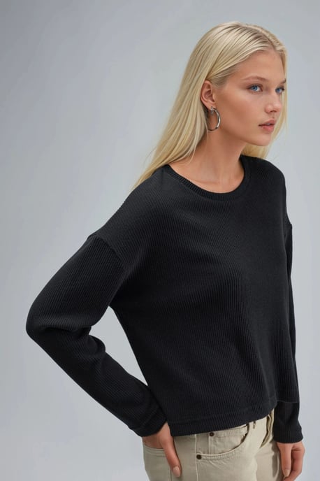 Rippstrick Crew Neck Pullover - Image 3