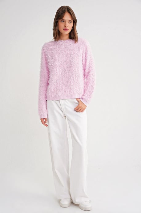 Weicher Plüschstruktur Strickpullover - Image 2