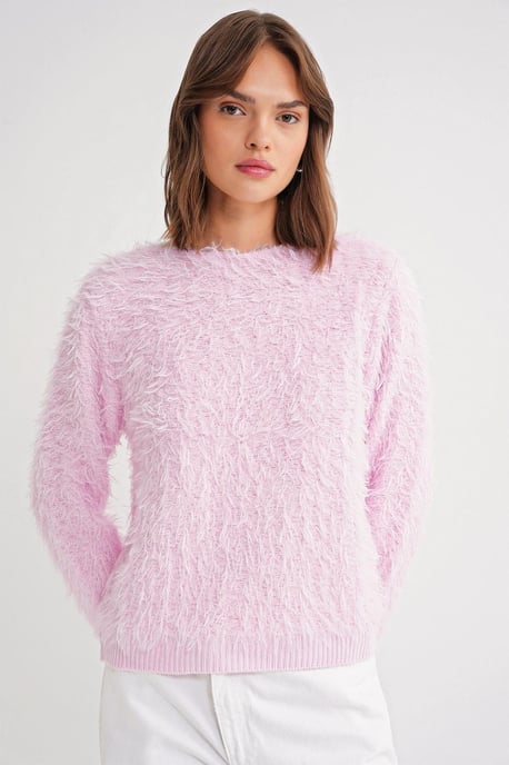 Weicher Plüschstruktur Strickpullover - Image 3