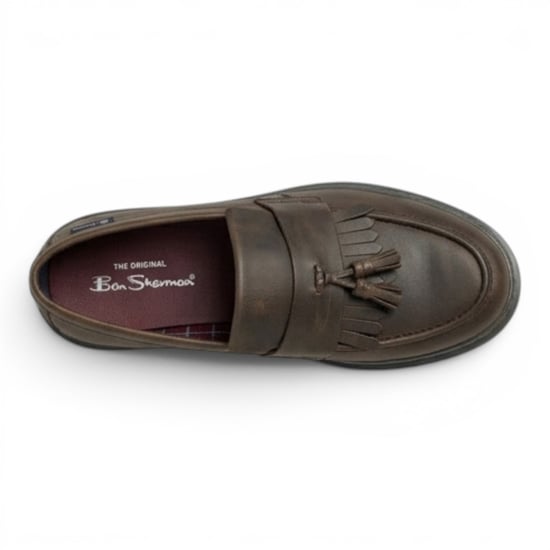 Ben Sherman Herren-Slipper aus braunem Leder mit Quasten - Dudley - Image 3